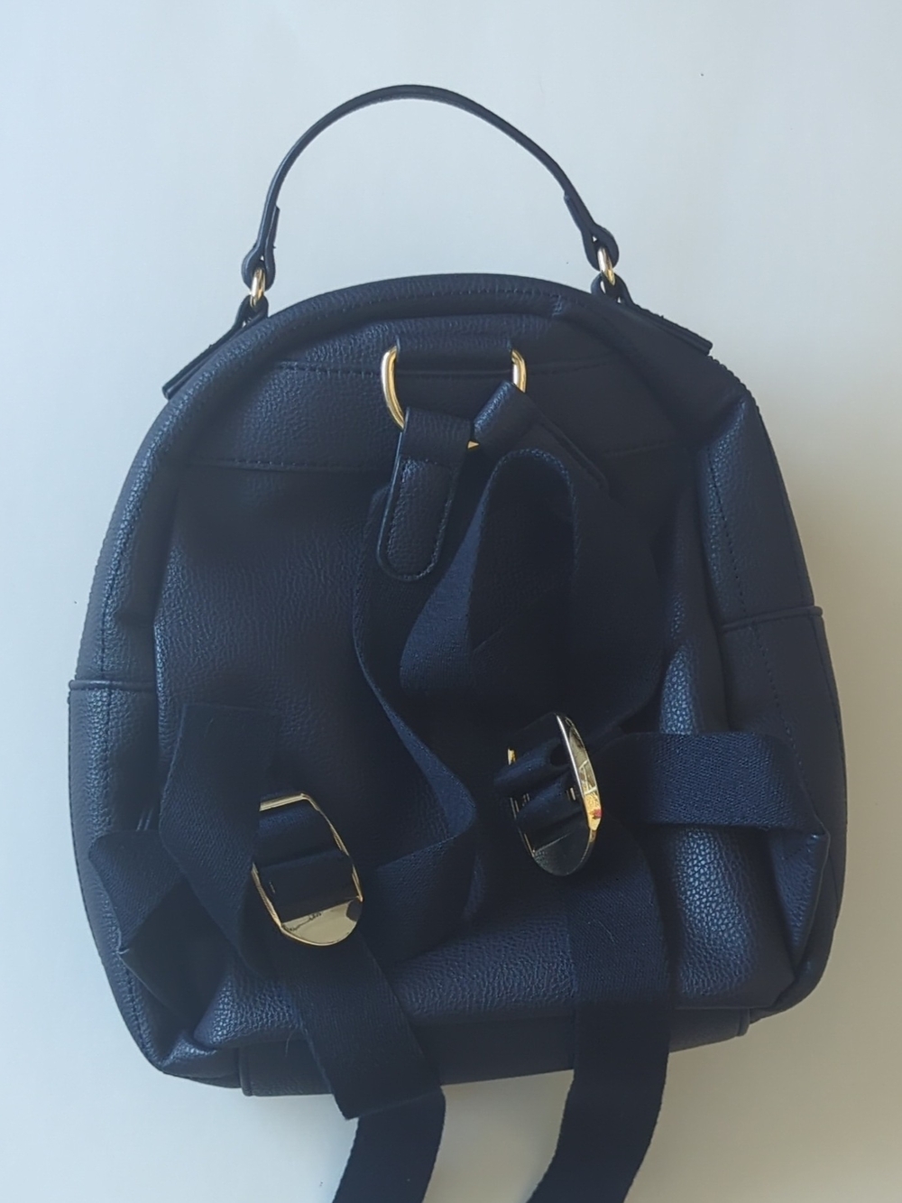 Tommy Hilfiger Navy Quilted Mini Backpack with Signature Stripe and Gold Logo - Picture 2 of 4